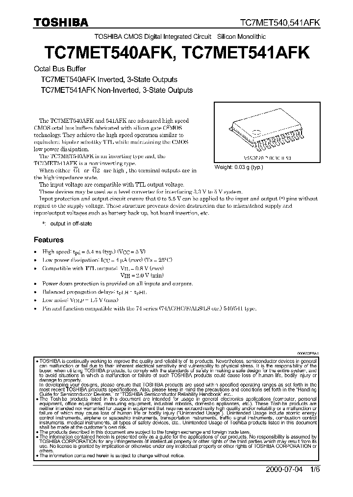 TC7MET540AFK_286702.PDF Datasheet