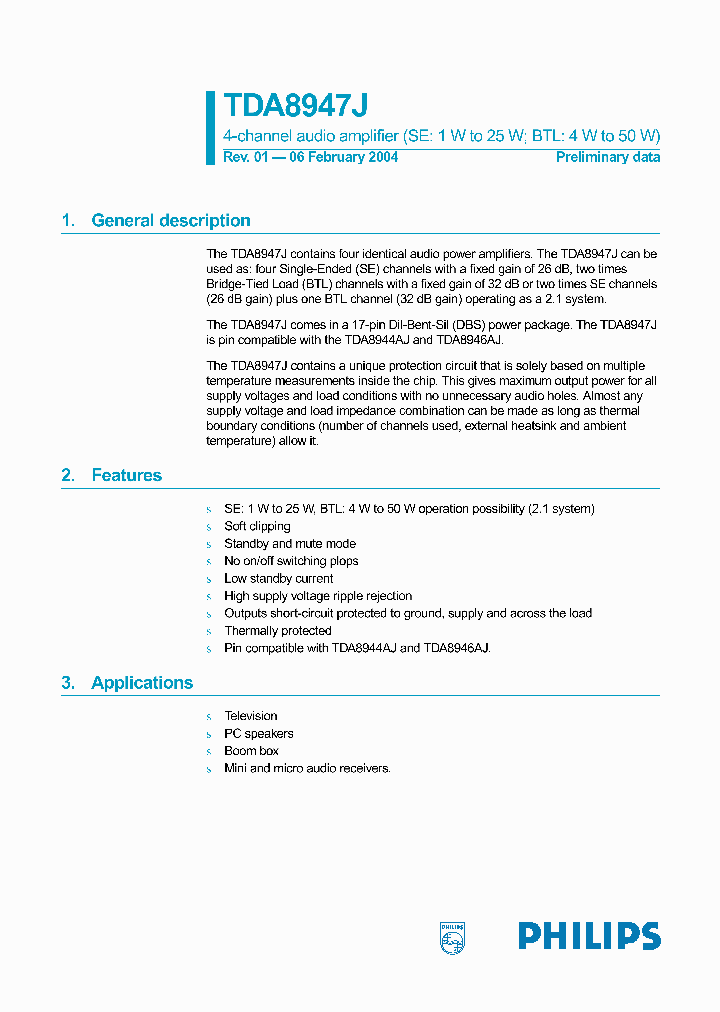TDA8947_275934.PDF Datasheet