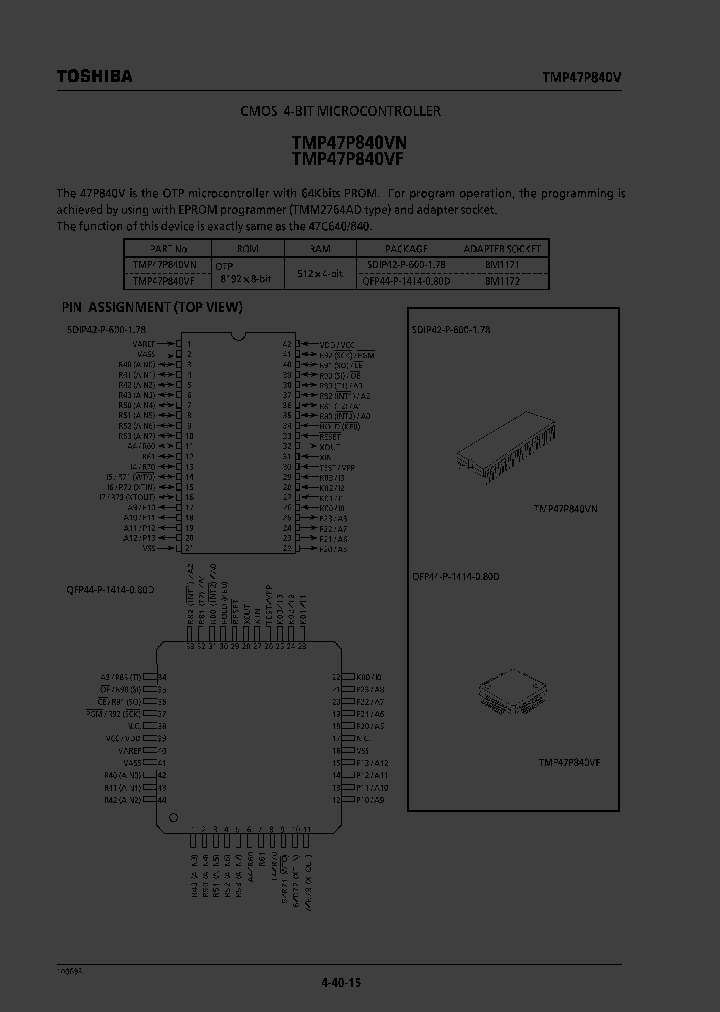 TMP47P840VNTMP47P840VF_212216.PDF Datasheet