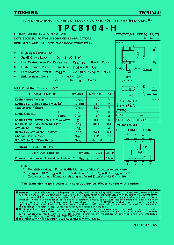 TPC8104-H_276127.PDF Datasheet