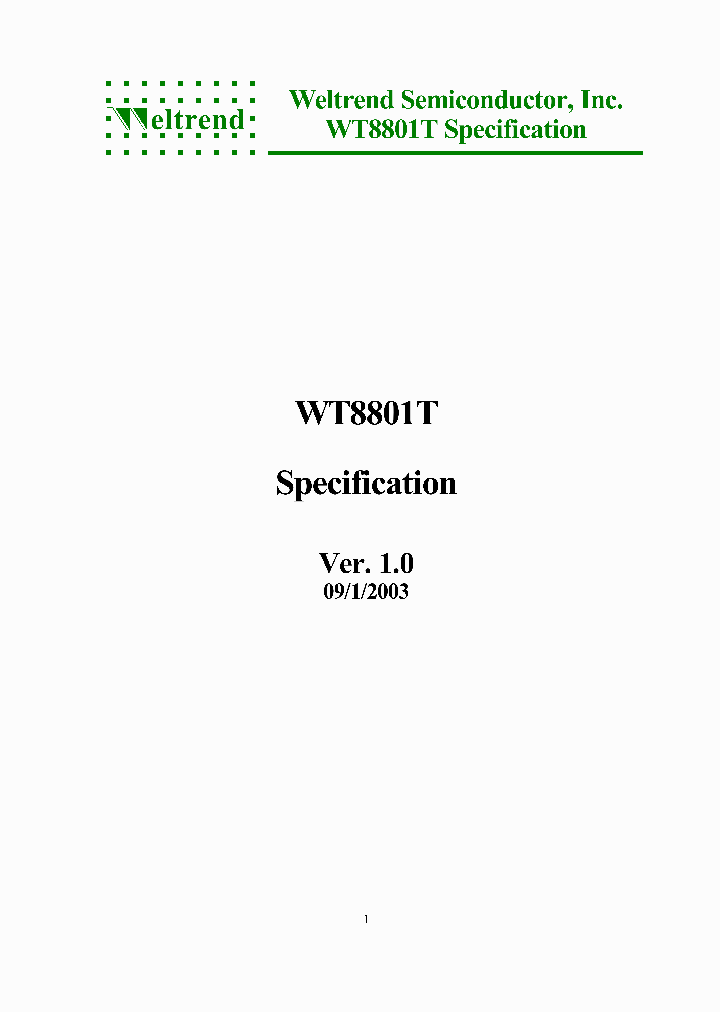 WT8801TR_287727.PDF Datasheet