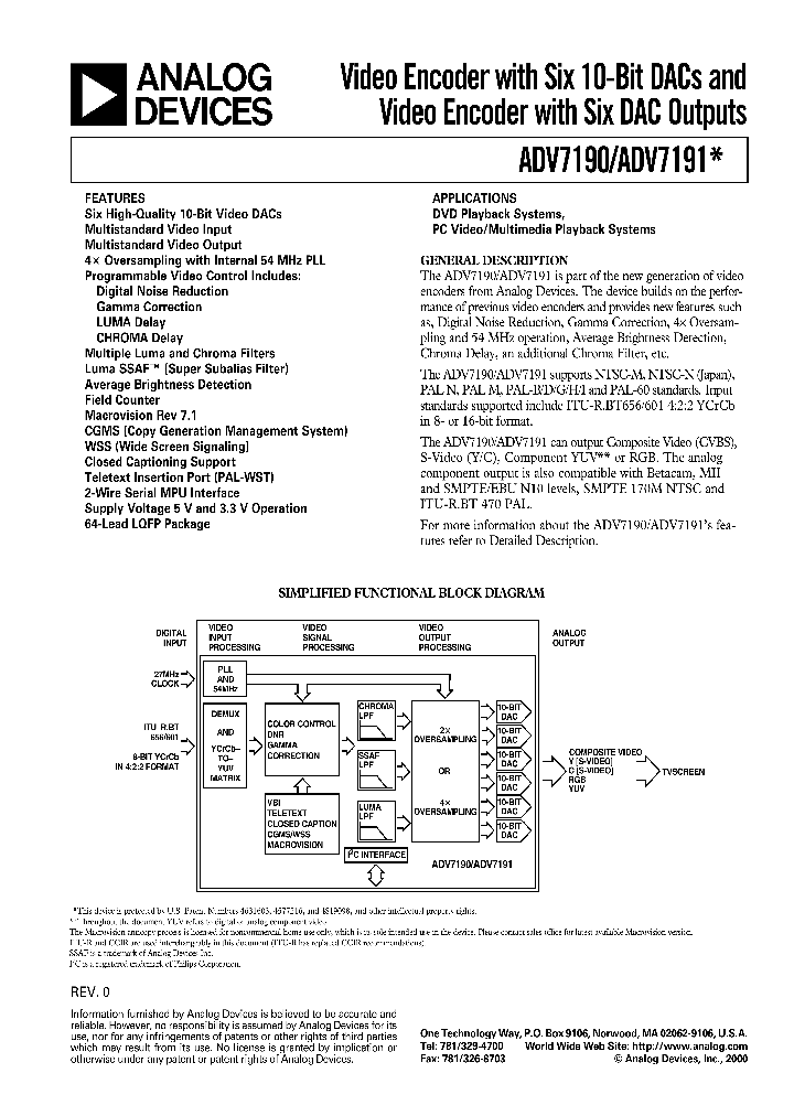 ADV7190_254927.PDF Datasheet