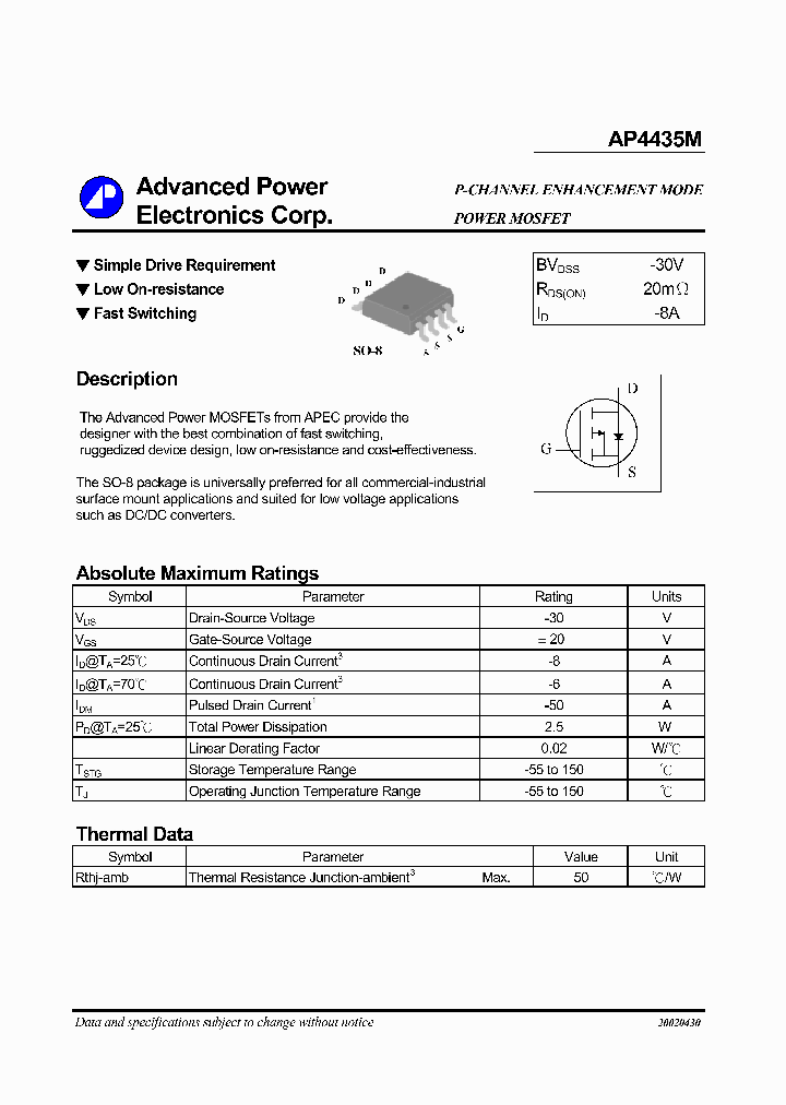 AP4435M_240419.PDF Datasheet