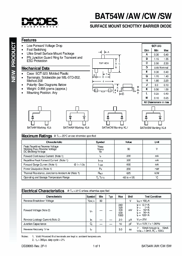 BAT54W_263539.PDF Datasheet