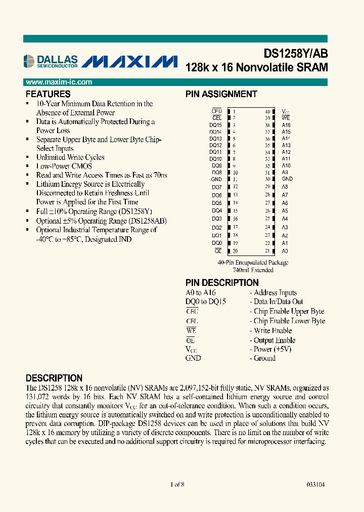 DS1258Y_263458.PDF Datasheet