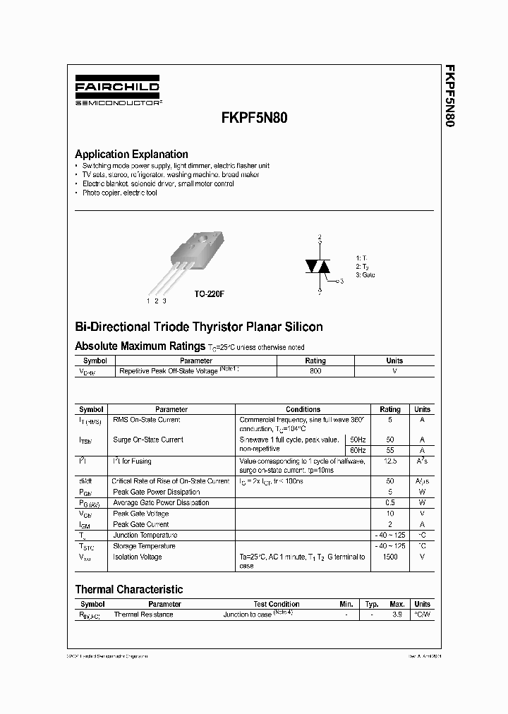 FKPF5N80_215911.PDF Datasheet