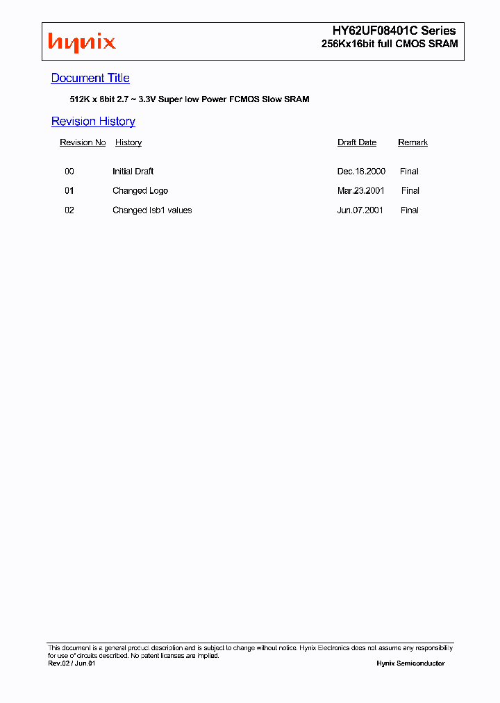 HY62UF08401C_215950.PDF Datasheet