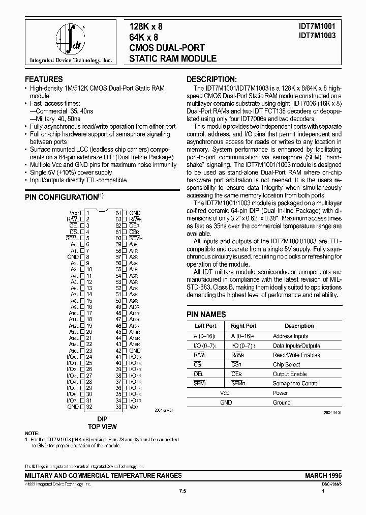 IDT7M1001_244422.PDF Datasheet