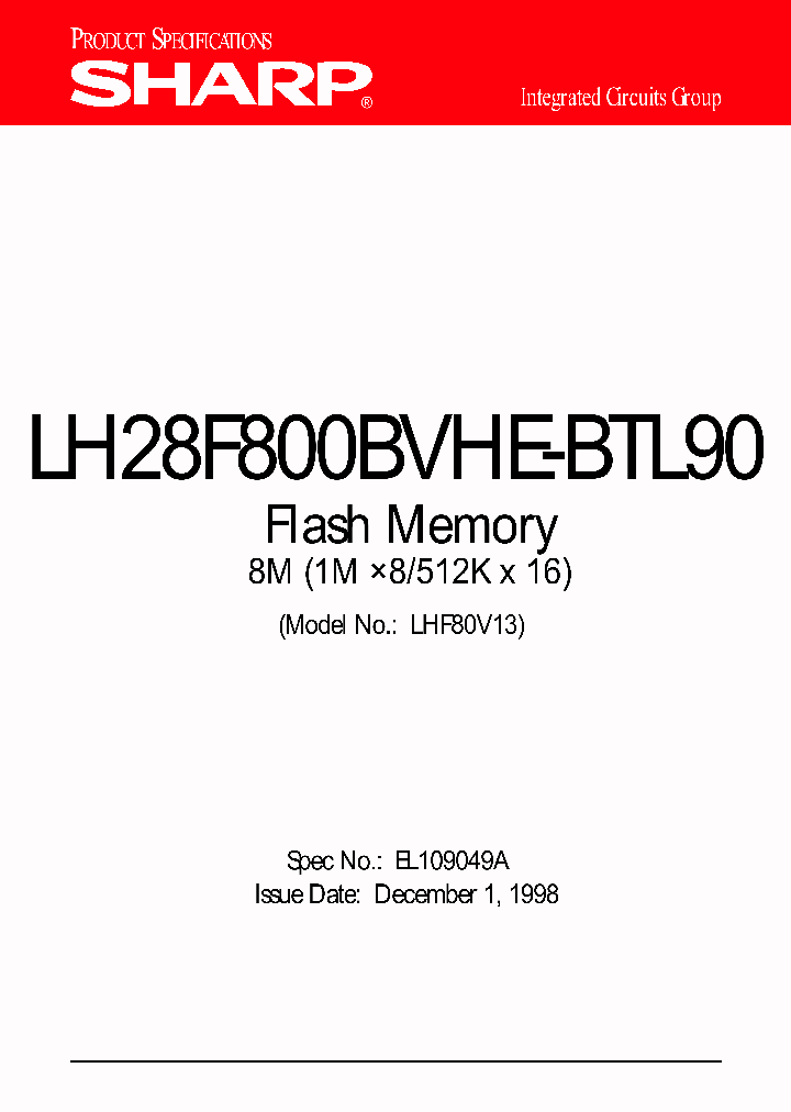 LH28F800BVHE-BTL90_263649.PDF Datasheet