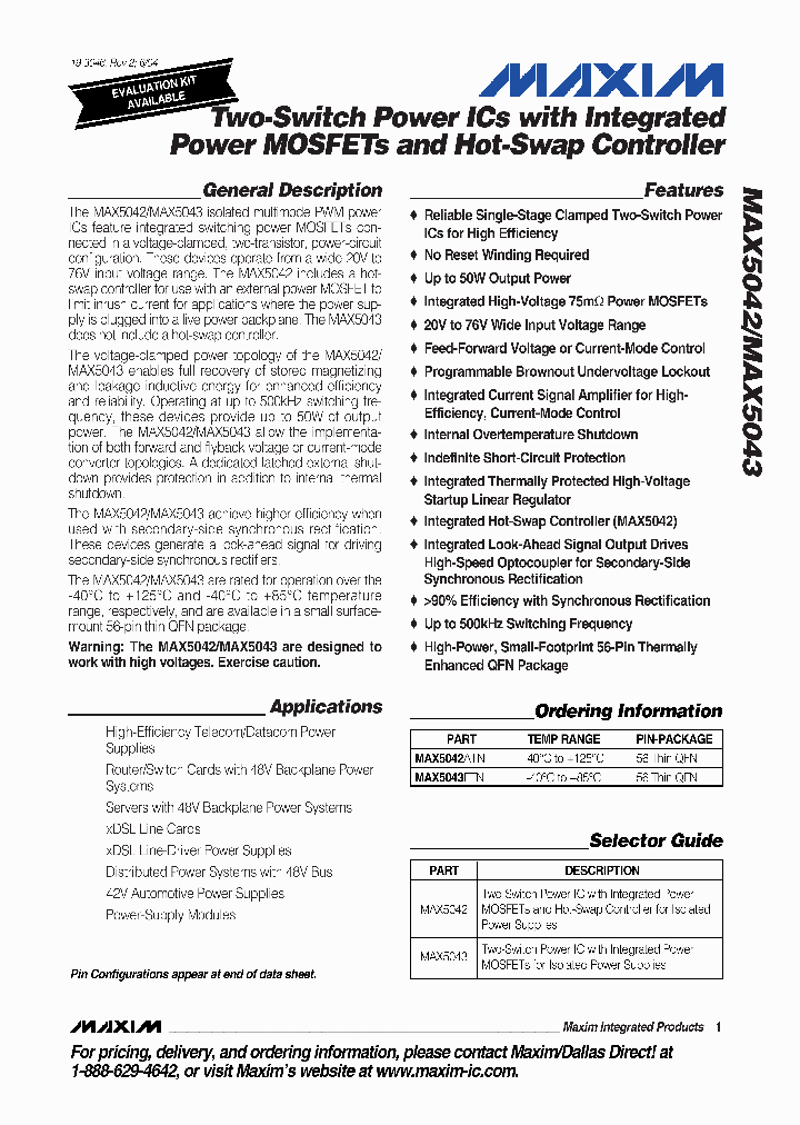 MAX5042_263986.PDF Datasheet