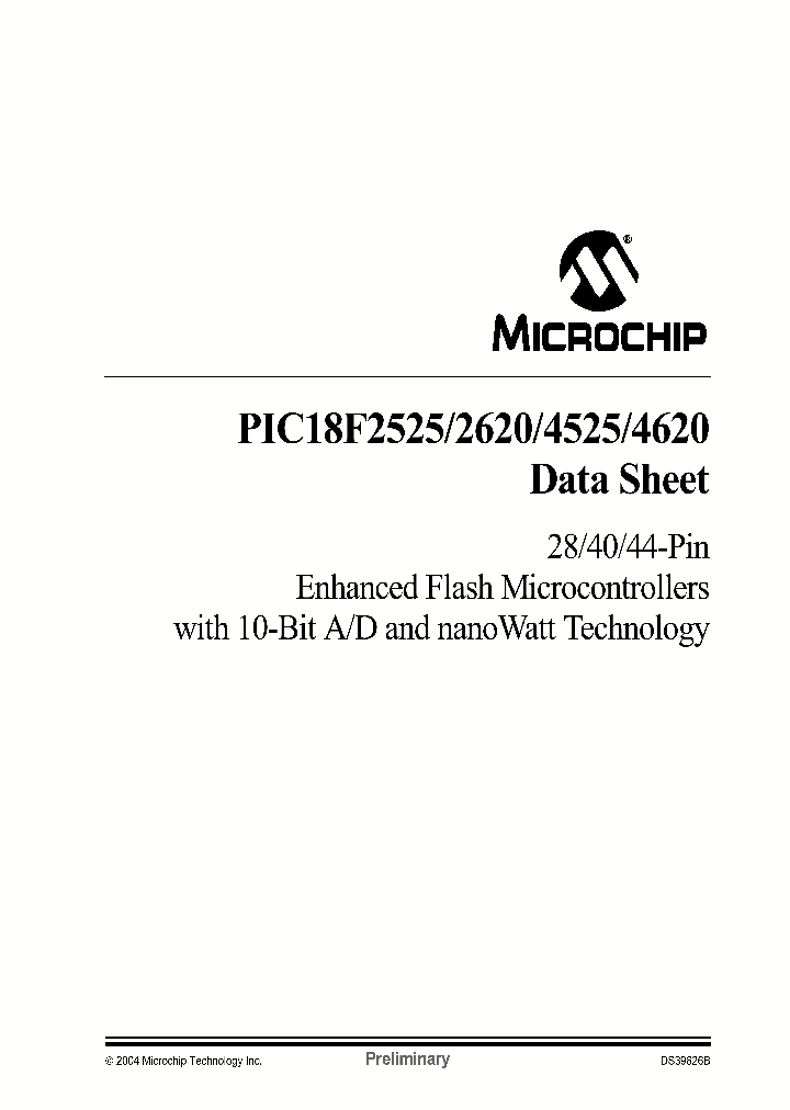 PIC18LF4620_239149.PDF Datasheet