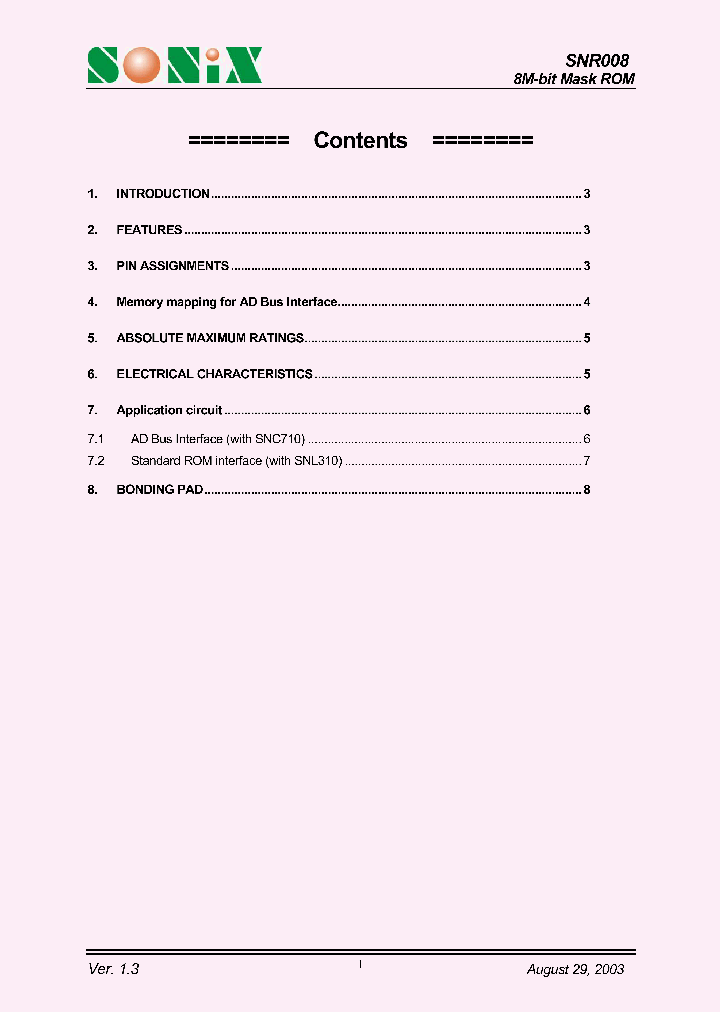 SNR008_234276.PDF Datasheet