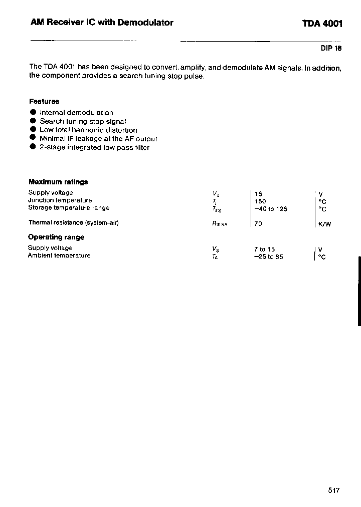 TDA4001_253605.PDF Datasheet