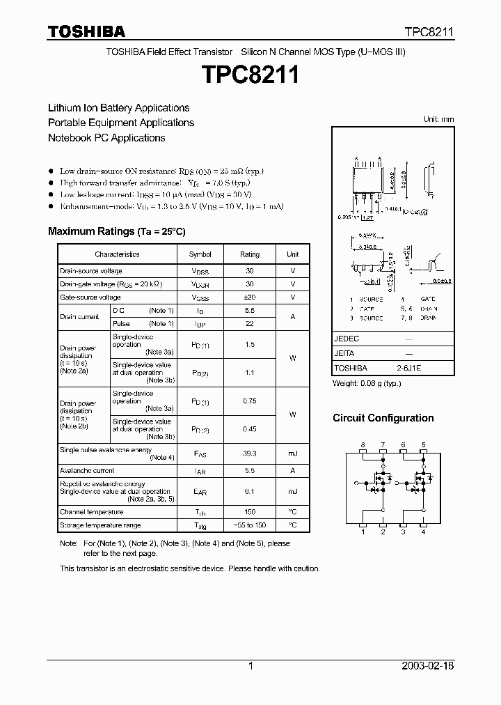 TPC8211_254466.PDF Datasheet