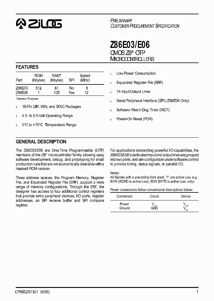 Z86E03_260004.PDF Datasheet
