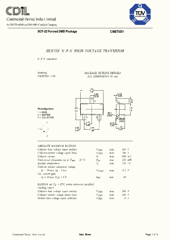 CMBT5551_271475.PDF Datasheet