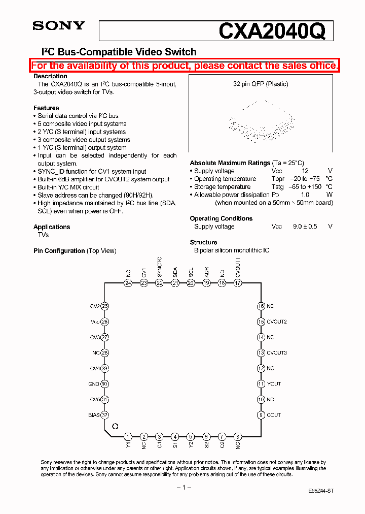 CXA2040Q_238957.PDF Datasheet