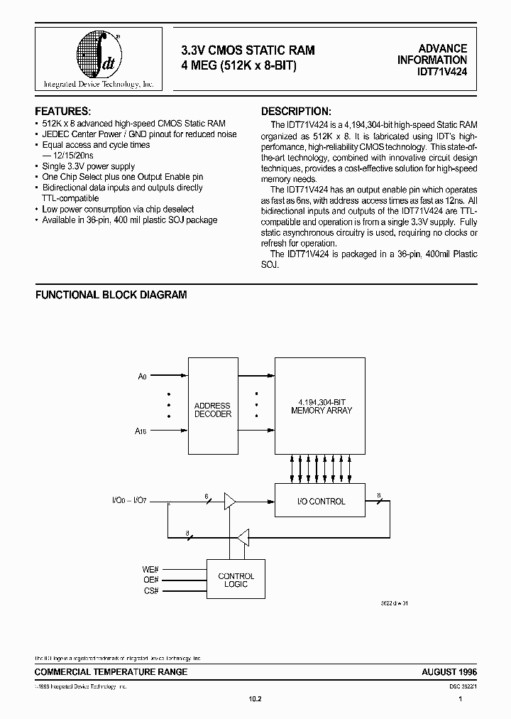 IDT71V424_216374.PDF Datasheet