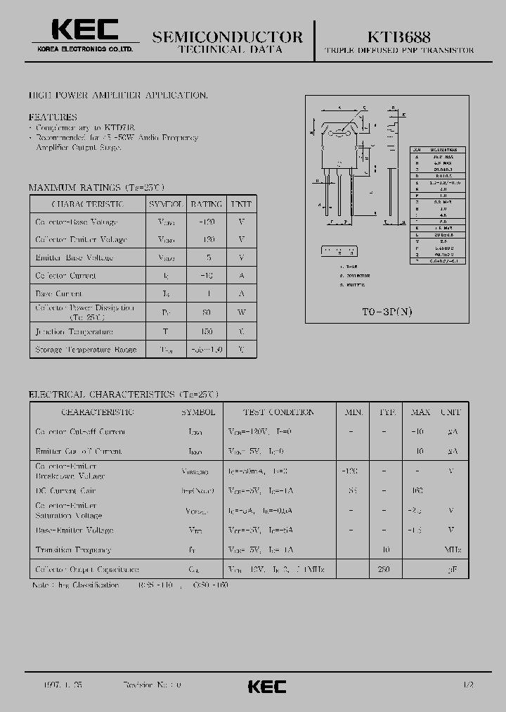 KTB688_161395.PDF Datasheet