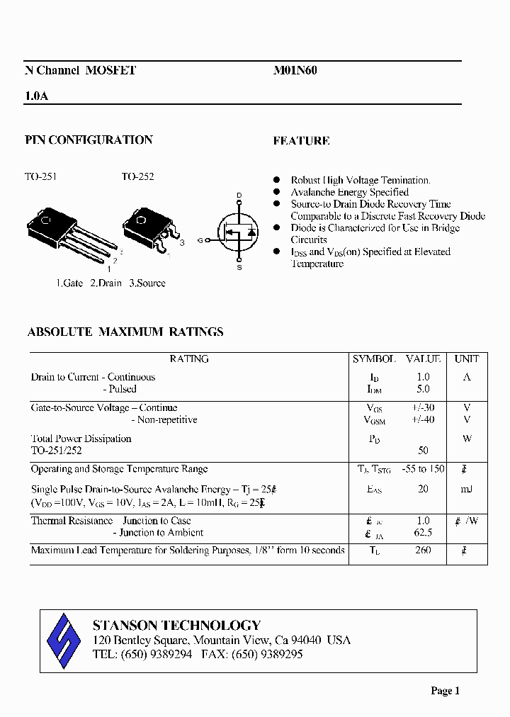 M01N60_303974.PDF Datasheet