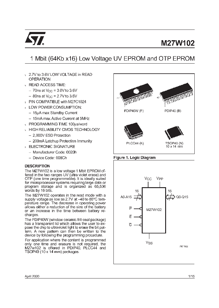 M27W102-100B6TR_220027.PDF Datasheet
