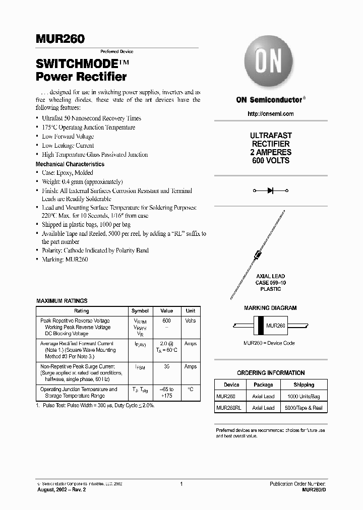 MUR260_212155.PDF Datasheet