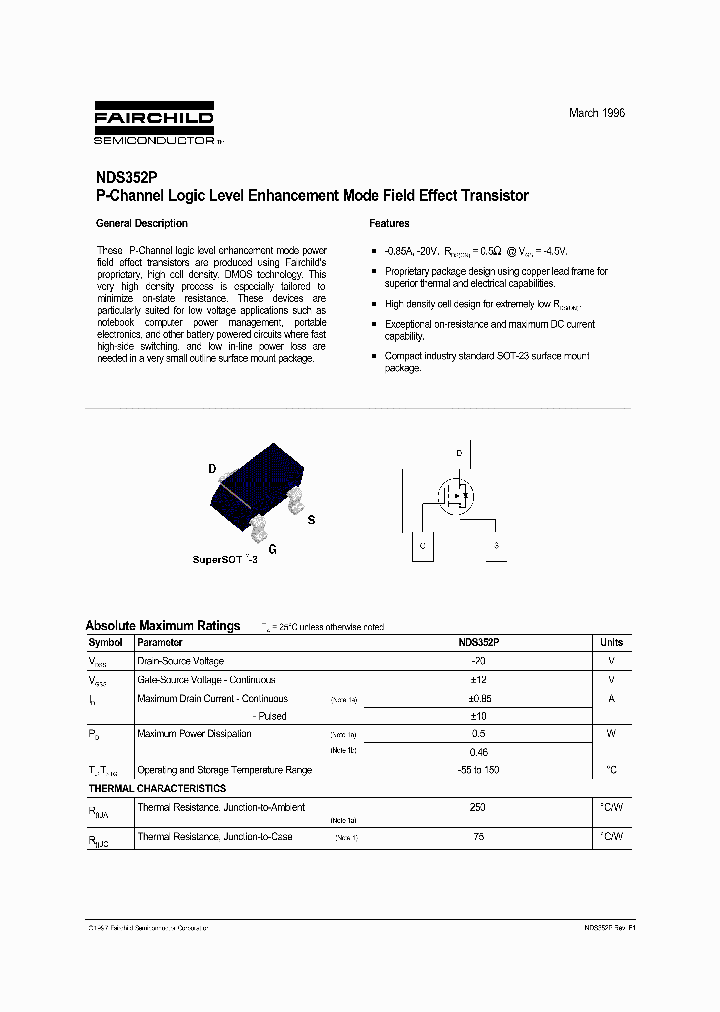 NDS352P_225290.PDF Datasheet