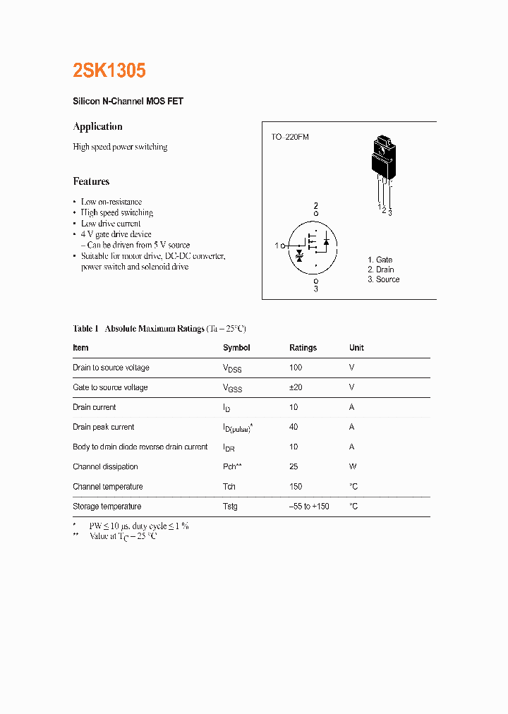 2SK1305_310989.PDF Datasheet