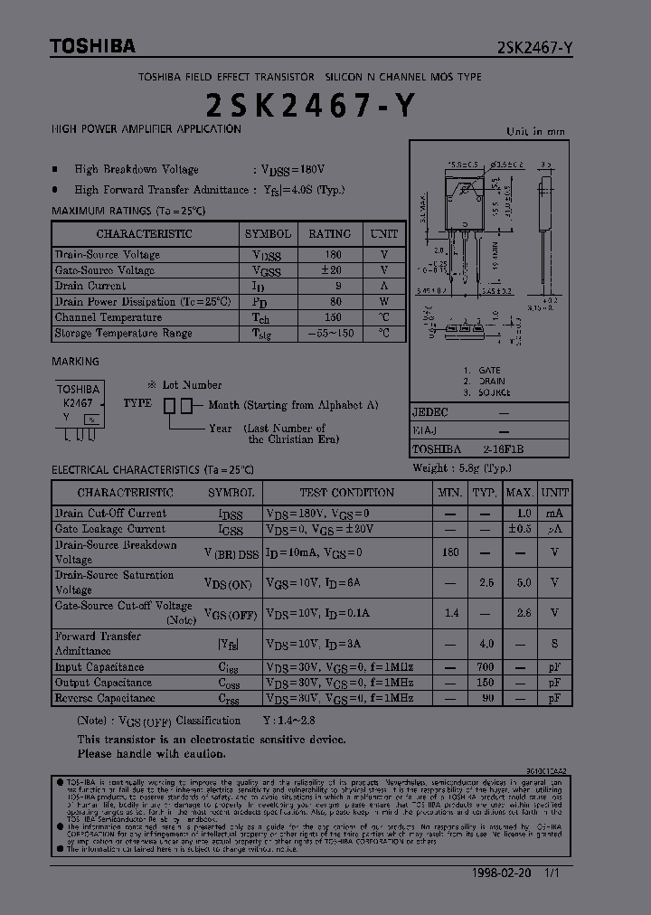 2SK2467-Y_190793.PDF Datasheet