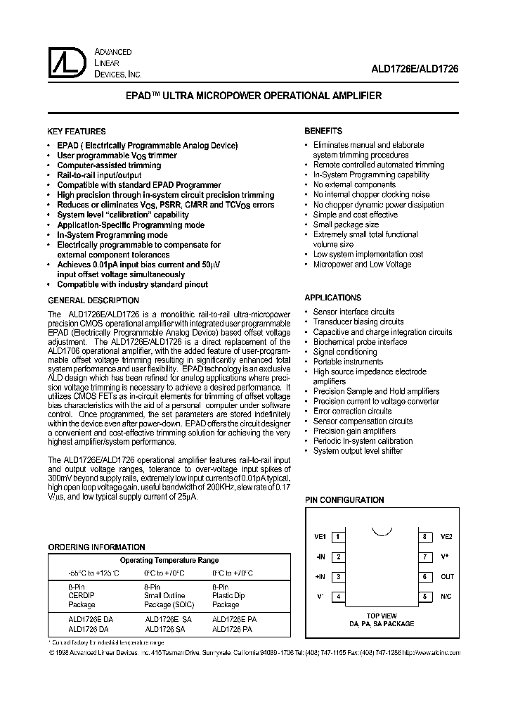 ALD1726_337385.PDF Datasheet