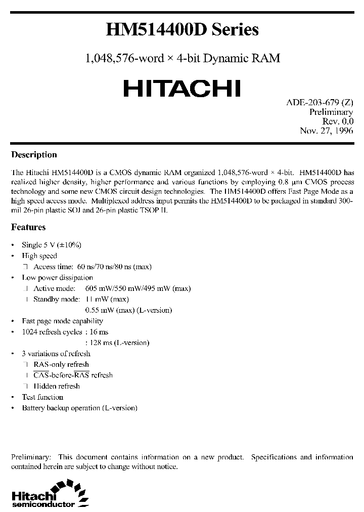 HM514400DSERIES_326288.PDF Datasheet