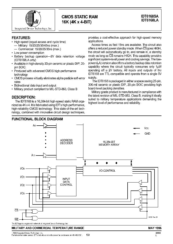 IDT6168_109151.PDF Datasheet