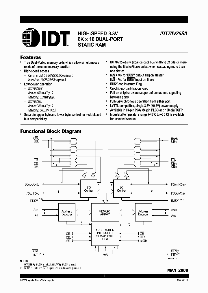 IDT70V25SL_328080.PDF Datasheet