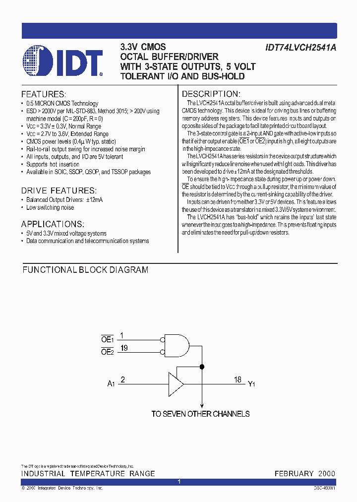 IDT74LVCH2541A_307375.PDF Datasheet