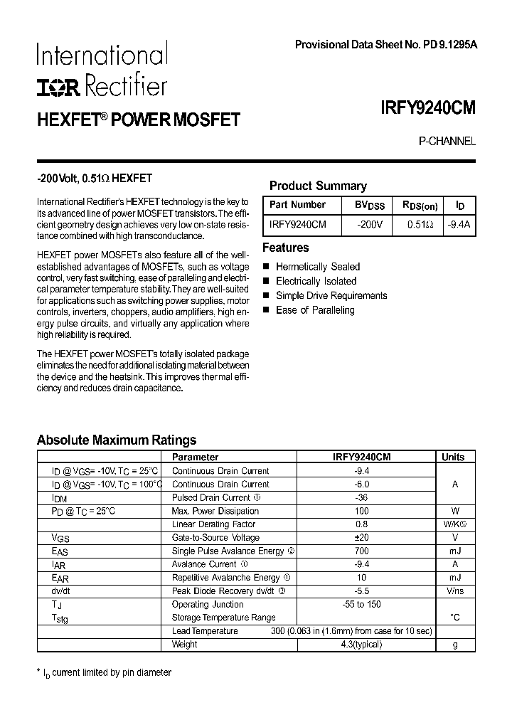 IRFY9240CM_319028.PDF Datasheet