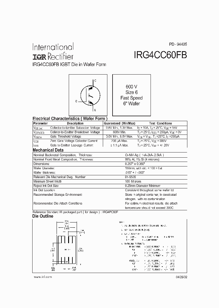 IRG4CC60FB_187463.PDF Datasheet