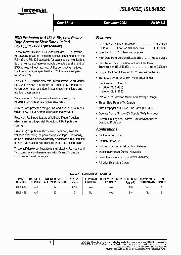 ISL8485E_294792.PDF Datasheet