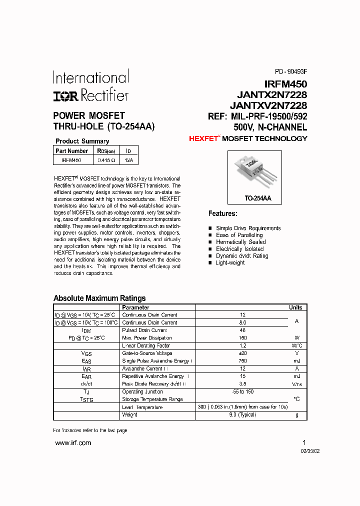 IRFM450_198173.PDF Datasheet