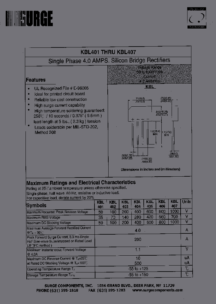 KBL406_346527.PDF Datasheet