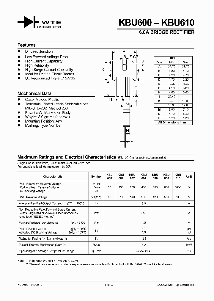 KBU600_333072.PDF Datasheet