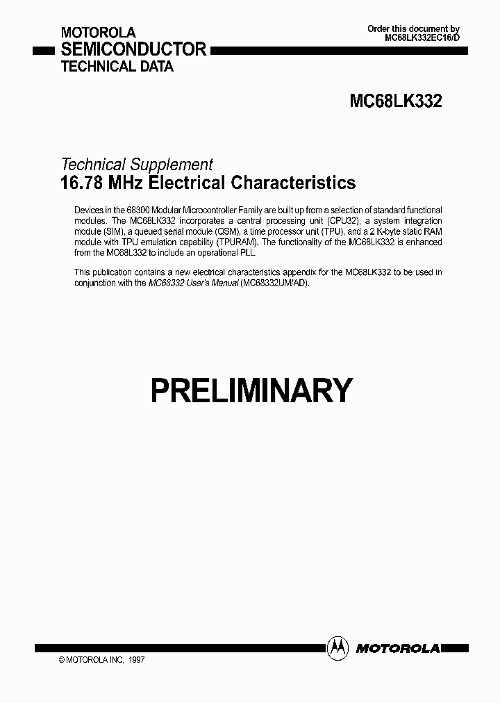 MC68LK332_182577.PDF Datasheet
