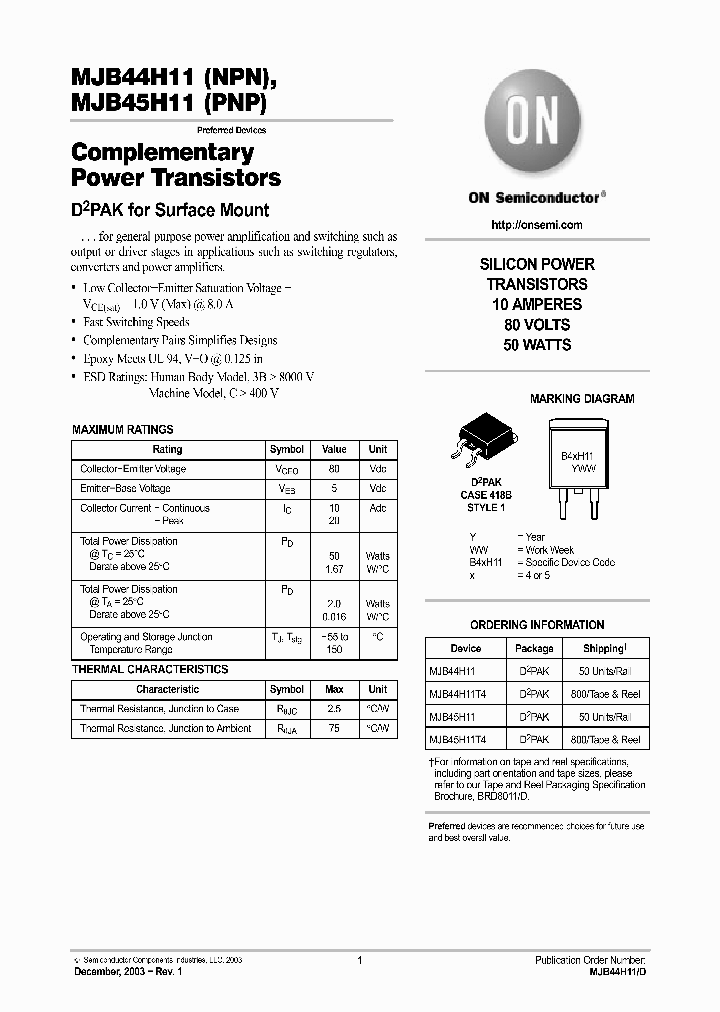 MJB45H11_305754.PDF Datasheet