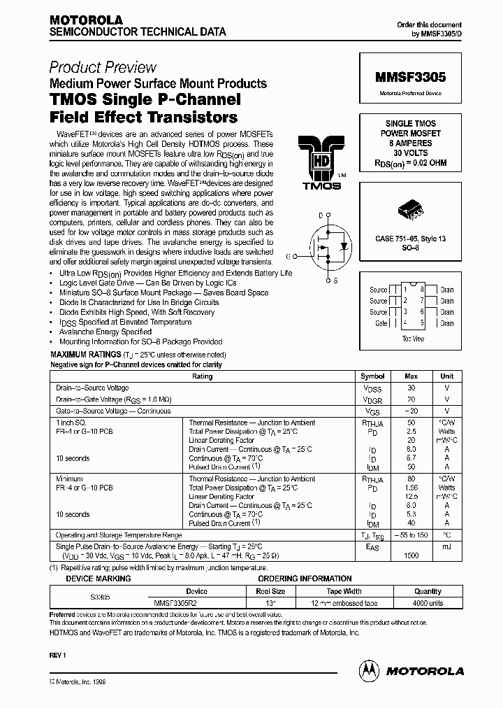 MMSF3305D_313481.PDF Datasheet