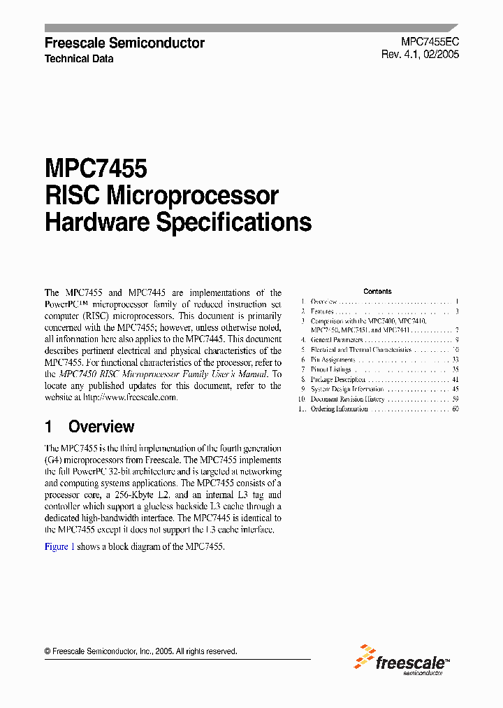 MPC7455_201327.PDF Datasheet