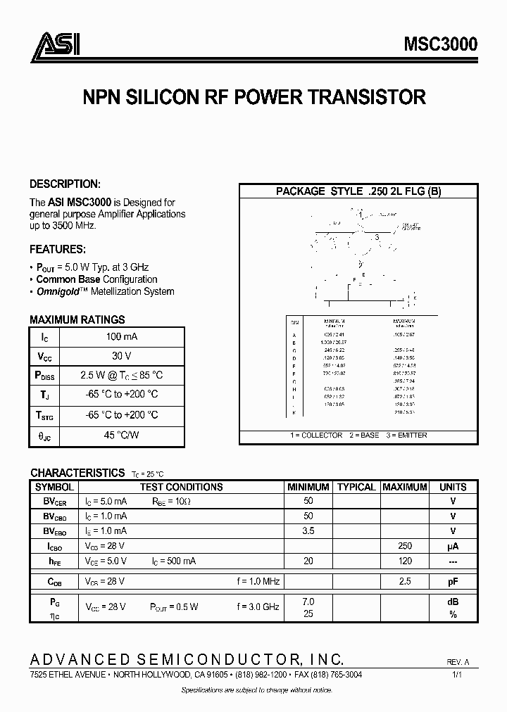 MSC3000_346810.PDF Datasheet