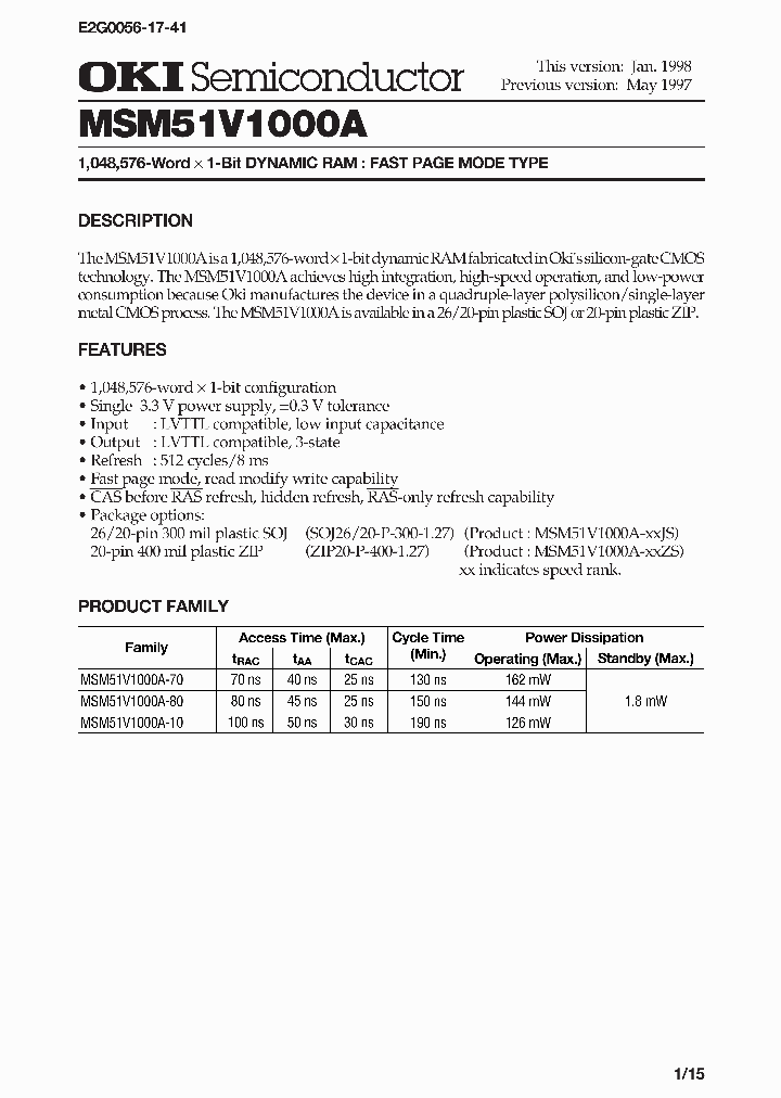 MSM51V1000A_314054.PDF Datasheet