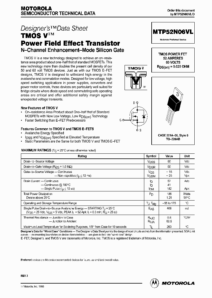 MTP52N06VL_65017.PDF Datasheet