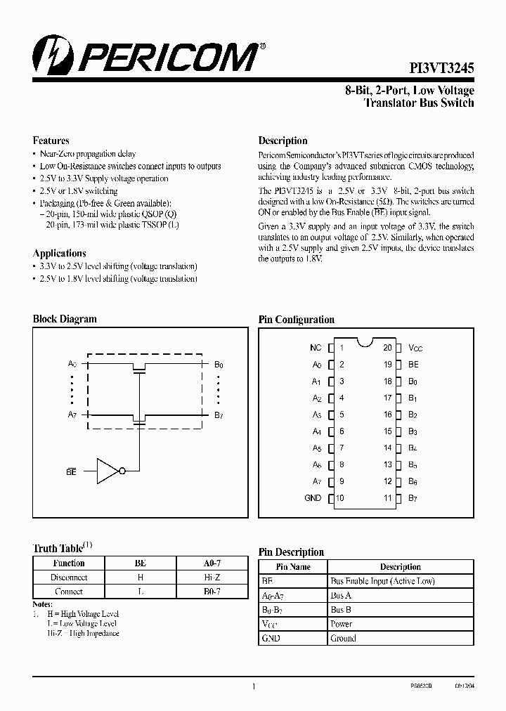 PI3VT3245Q_359722.PDF Datasheet