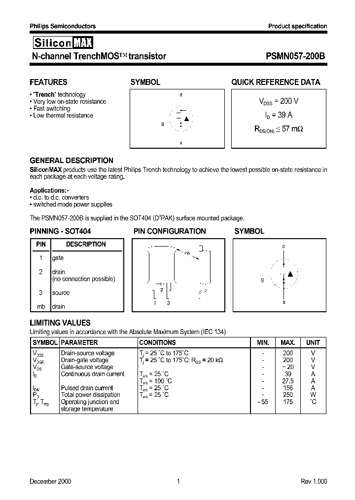 PSMN057-200B_378743.PDF Datasheet