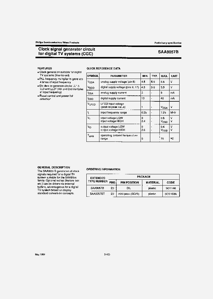 SAA9057B_333689.PDF Datasheet